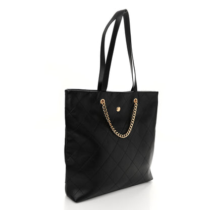 Chanel Calfskin Stitched CC Shopper Tote Black 3 of 12