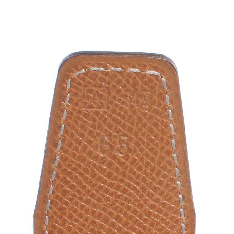 Hermes Box Courchevel 32mm H Belt 65 Black Gold 6 of 6