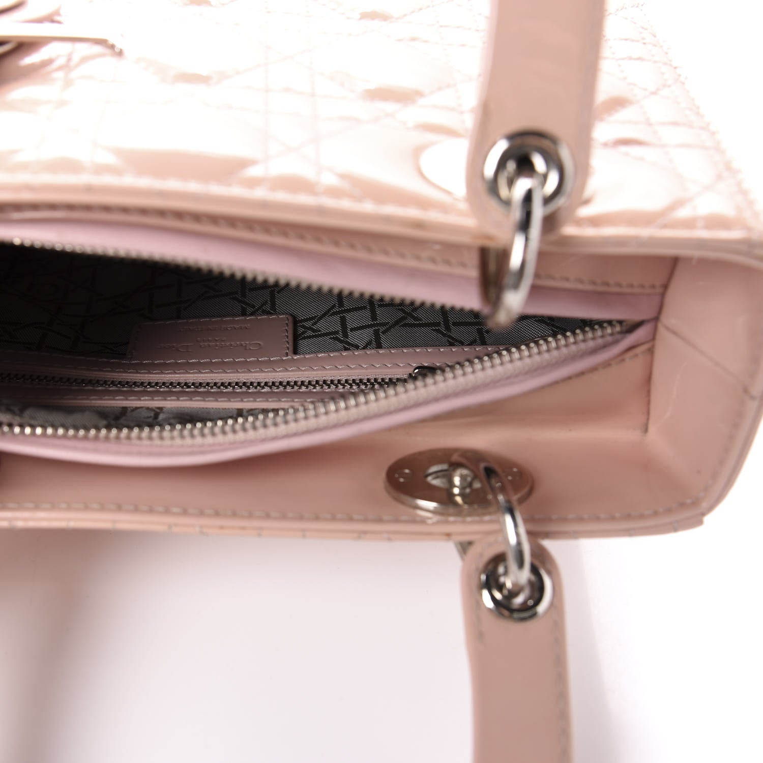 Christian Dior Patent Cannage Medium Lady Dior Rose Clair 5 of 14