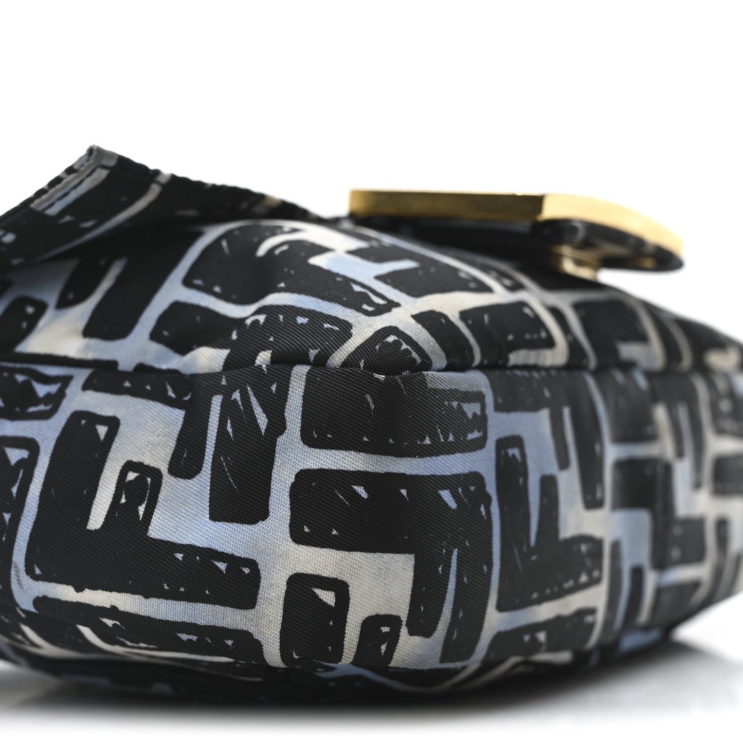 X JOSHUA VIDES Nylon FF Cloudy Mini Belt Baguette Bag White Celeste Black