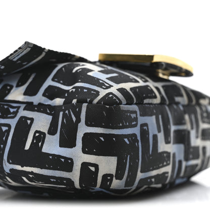 Fendi X JOSHUA VIDES Nylon FF Cloudy Mini Belt Baguette Bag White Celeste Black 9 of 10