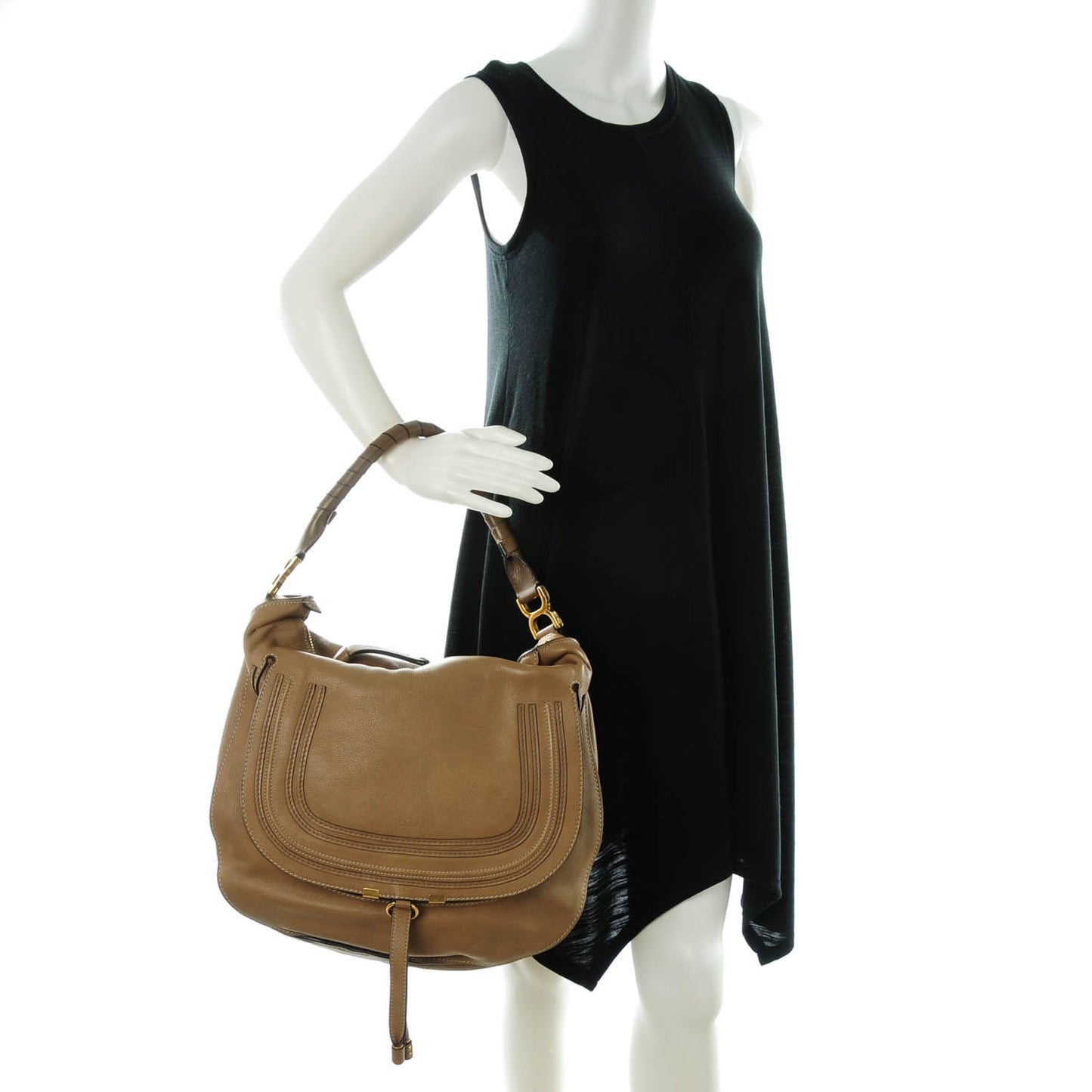 Calfskin Large Marcie Hobo Nut