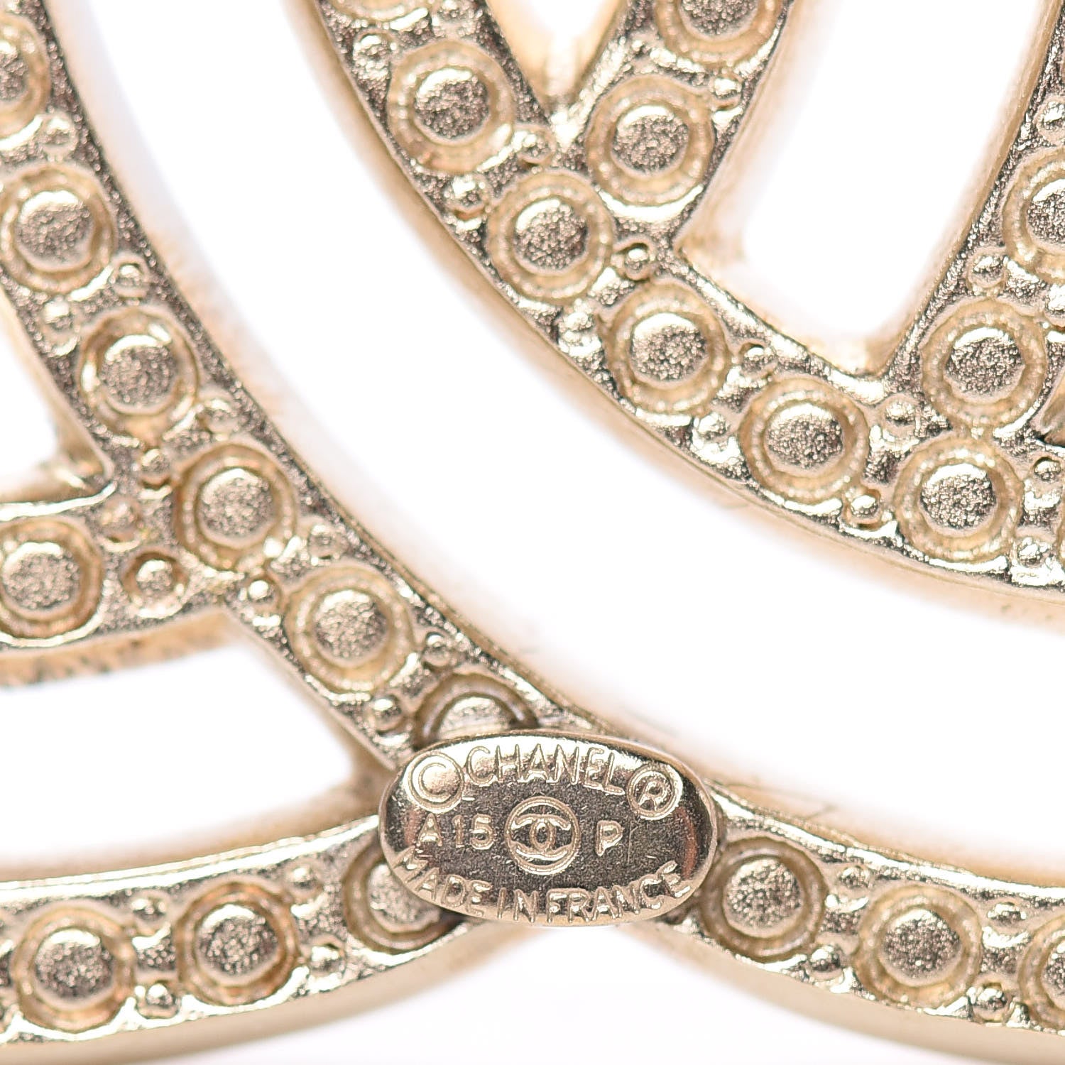 Chanel Crystal CC Brooch Light Gold 4 of 5