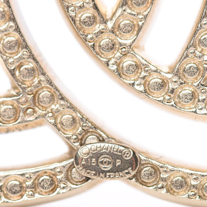 Chanel Crystal CC Brooch Light Gold 4 of 5