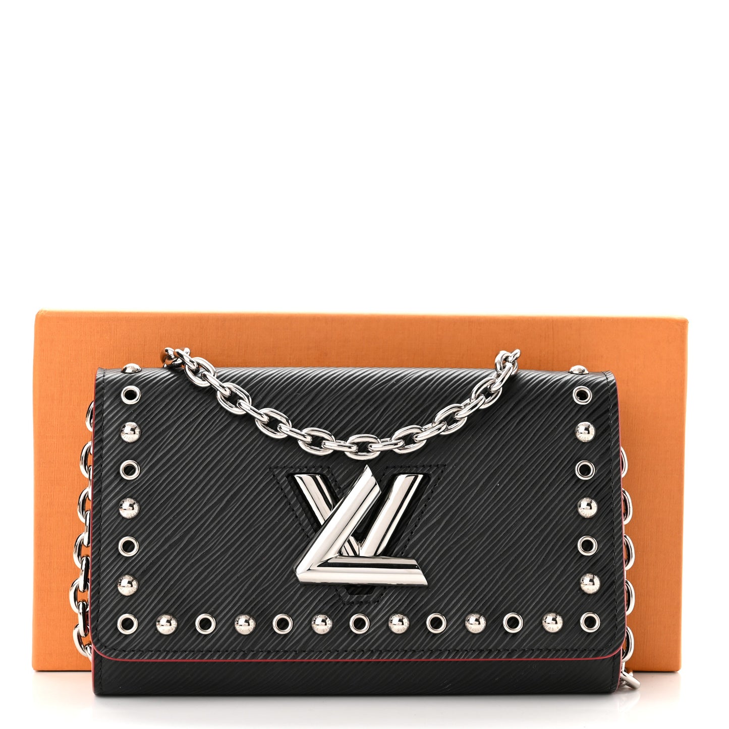 Epi Studded Twist Chain Wallet Black