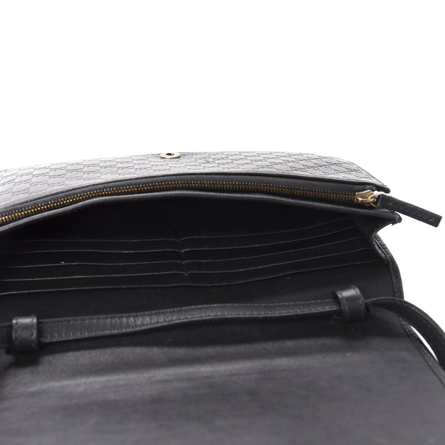 Microguccissima Crossbody Wallet Black