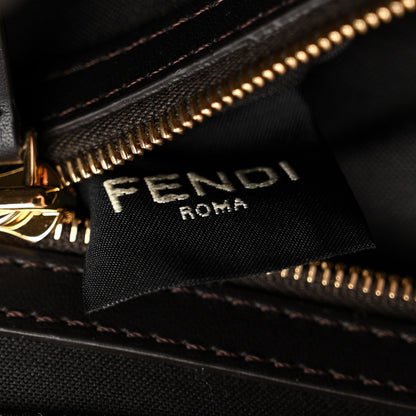 Fendi Fabric Jacquard Paillettes Vitello Seta FF Baguette Testa di Moro Real Ebano 8 of 11
