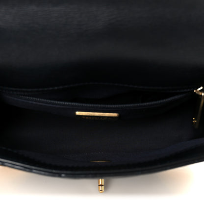 Chanel Calfskin Chevron Quilted Mini Rock The Corner Flap Black 5 of 11