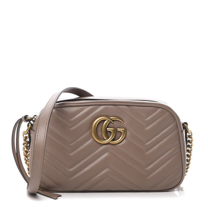 Gucci Calfskin Matelasse Small GG Marmont Chain Shoulder Bag Porcelain Rose 1 of 11