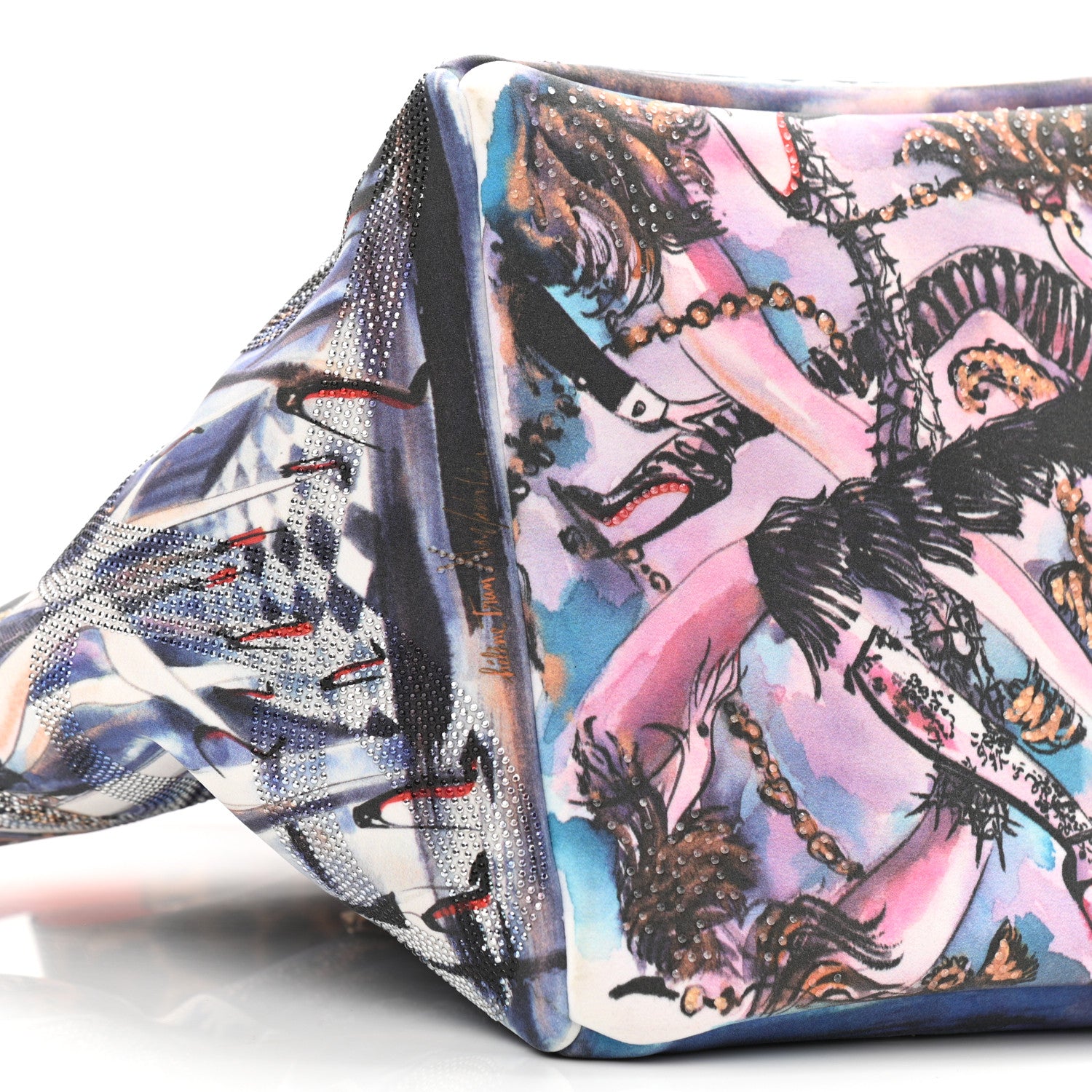 Christian Louboutin Neoprene Cabaraparis Spikes Small Tote Leopard Multicolor 8 of 9