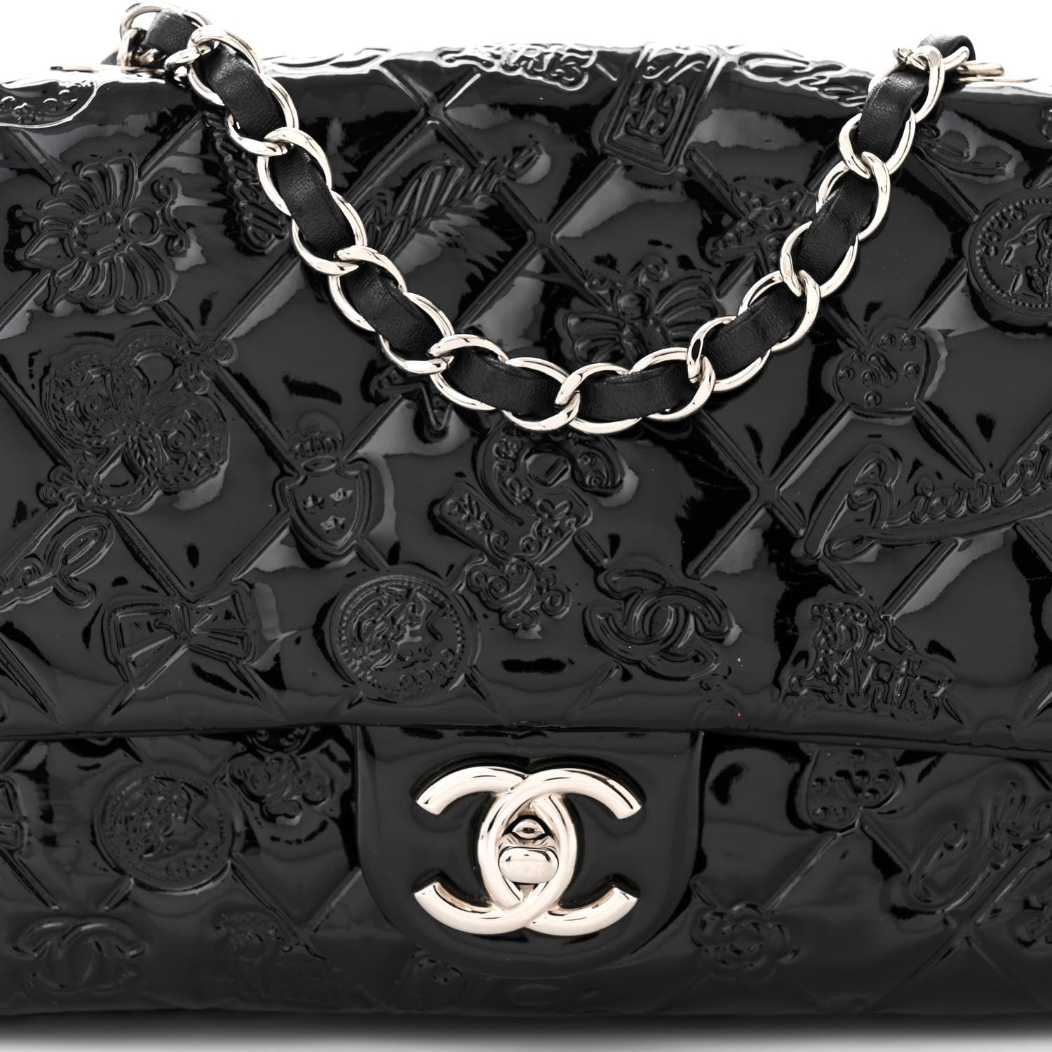 Chanel Patent Medium Lucky Symbols Flap Black 8 of 11