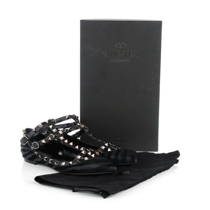 Valentino Garavani Calf Hair Animal Print Rockstud Cage Ballerina Flats 36.5 Black 5 of 8