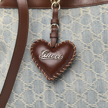 Gucci Denim Monogram Medium Valentine Top Handle Bag 14 of 14