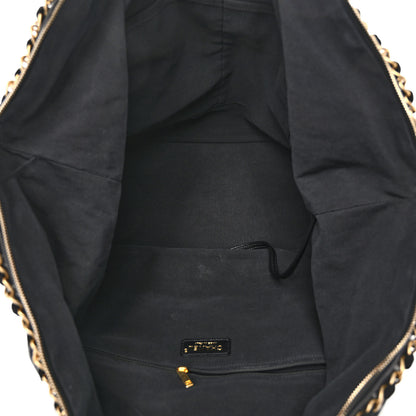 Chanel Nylon Grosgrain Quilted Maxi Lifestyle Bowling Black 5 of 11