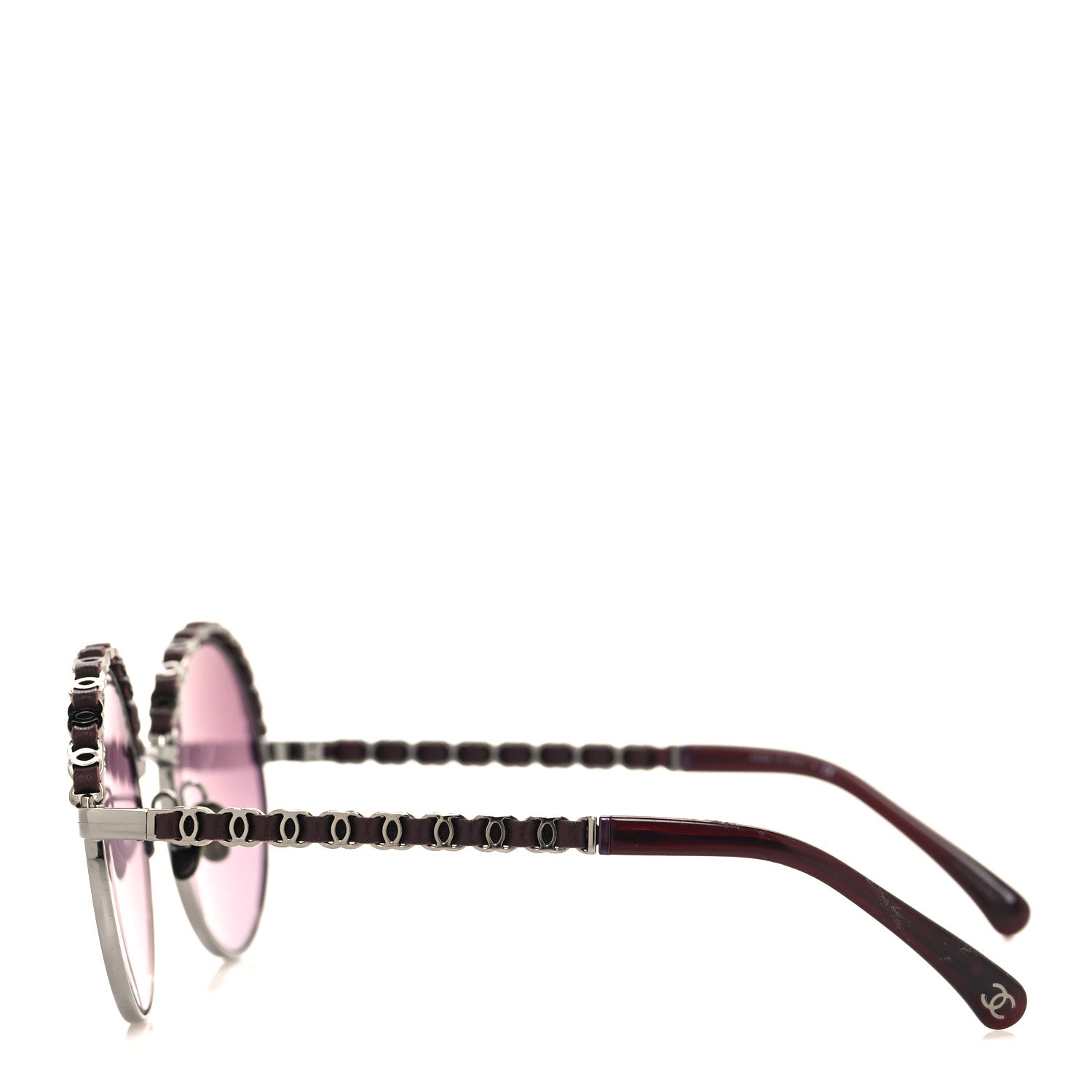 Chanel Metal Calfskin Round Chain Sunglasses 4265-Q Brown 3 of 7
