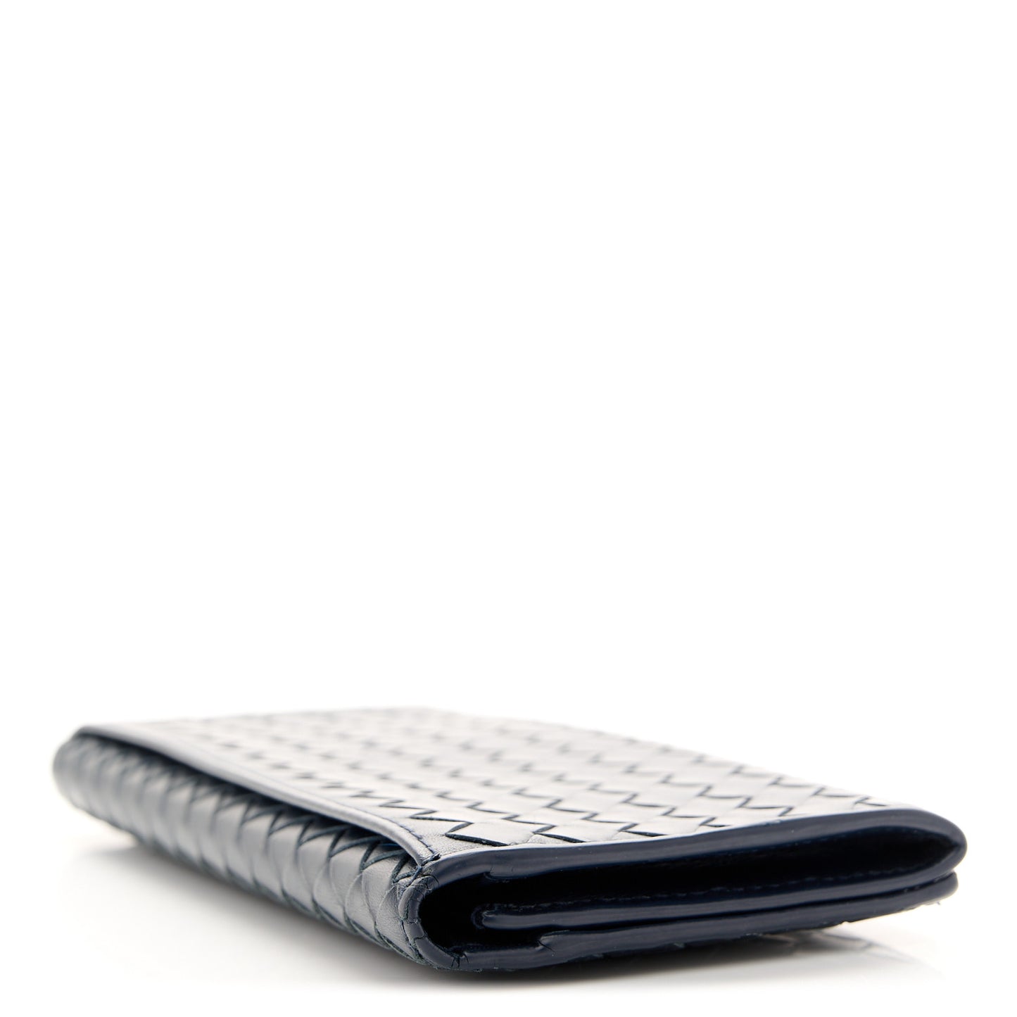 Nappa Intrecciato Continental Flap Wallet Blue