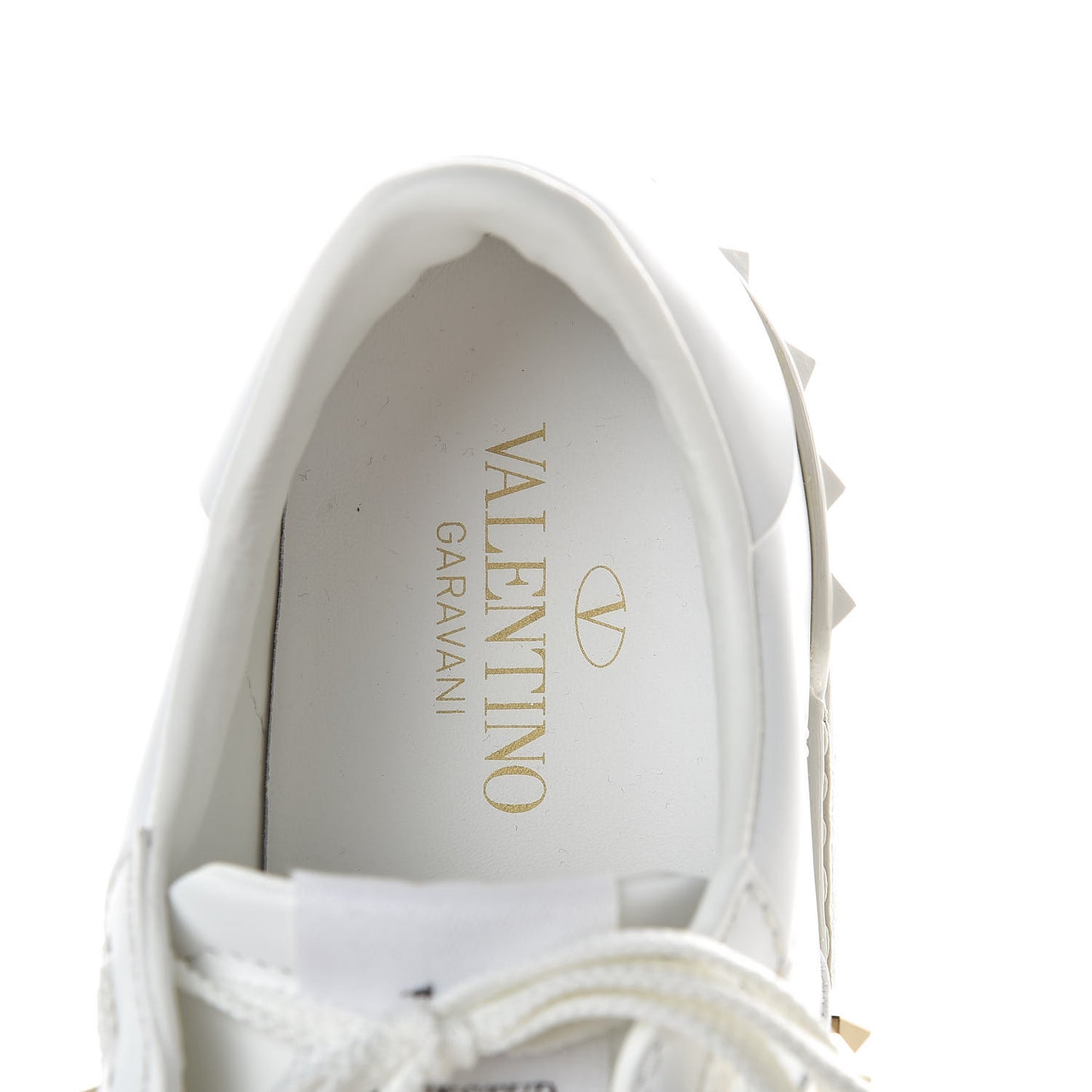 Calfskin Rockstud Untitled Open Sneakers 37.5 White