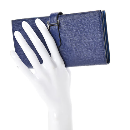 Hermes Epsom Bearn Verso Gusset Wallet Bleu Encre Zellige 2 of 8