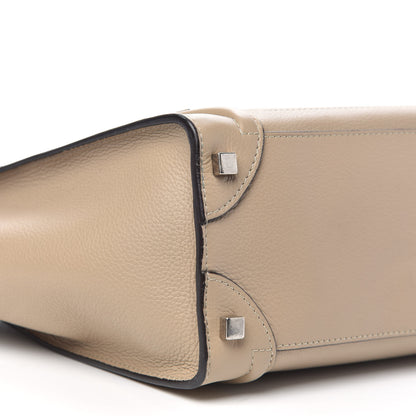Celine Drummed Calfskin Micro Luggage Dune 8 of 13