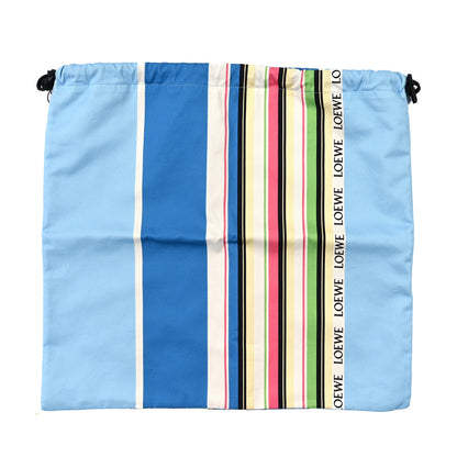Loewe Canvas Striped Large Drawstring Pouch Blue Multicolor 2 of 5