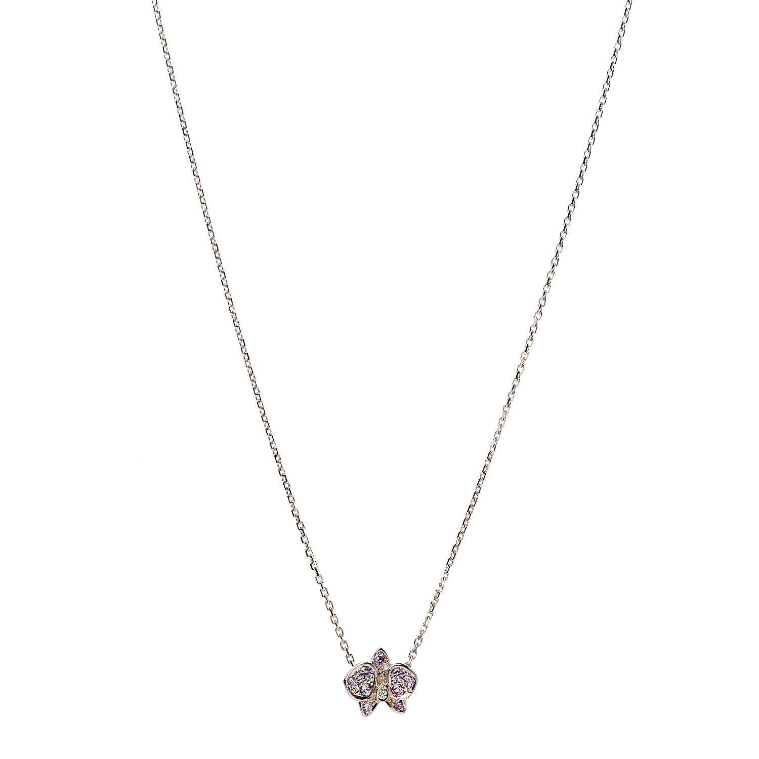Cartier 18K Pink Gold Pink Sapphire Diamond Caresse D'Orchidees Par Necklace 1 of 4