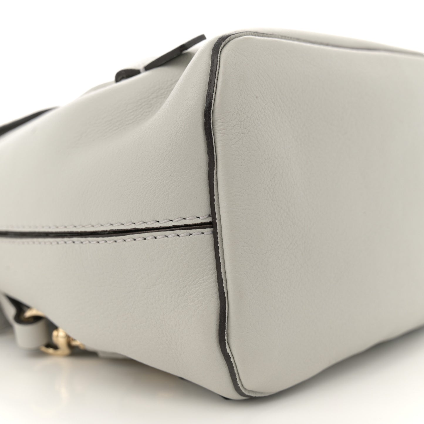 Suede Calfskin Mini Faye Backpack Airy Grey