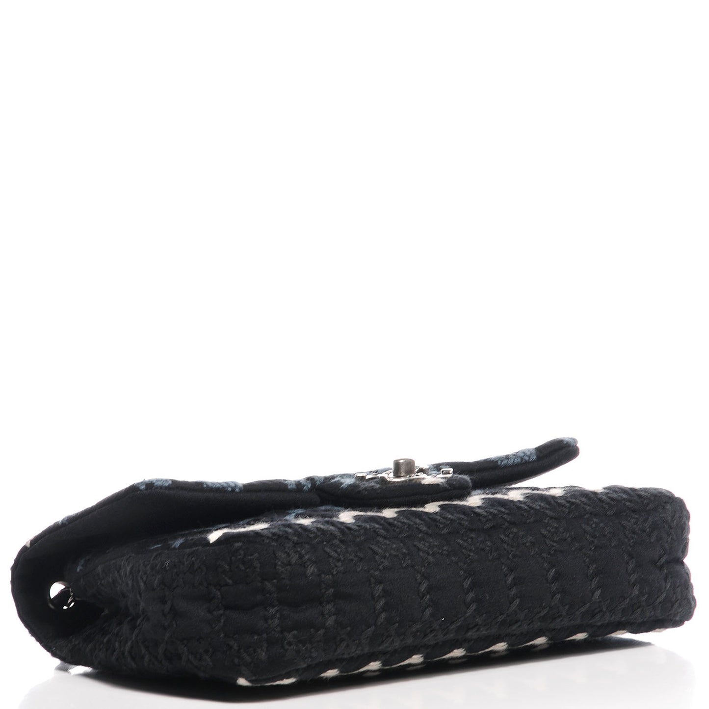 Jersey Embroidered Large Flap Black