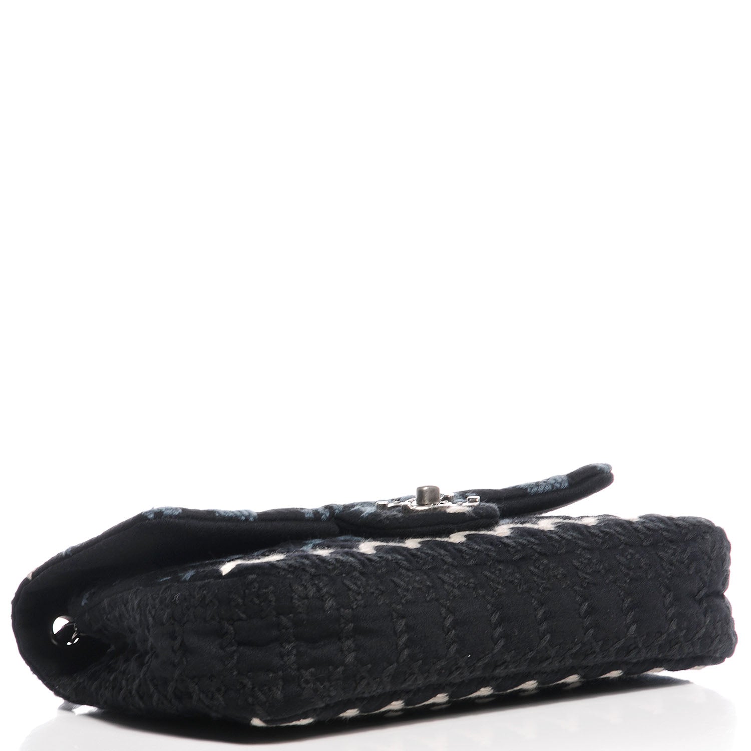 Chanel Jersey Embroidered Large Flap Black 4 of 8
