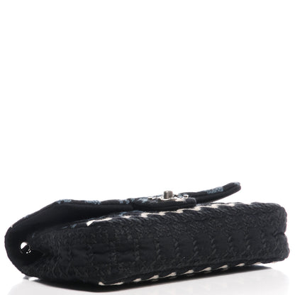 Chanel Jersey Embroidered Large Flap Black 4 of 8