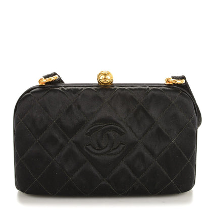 Chanel Satin Evening Bag Black 1 of 8