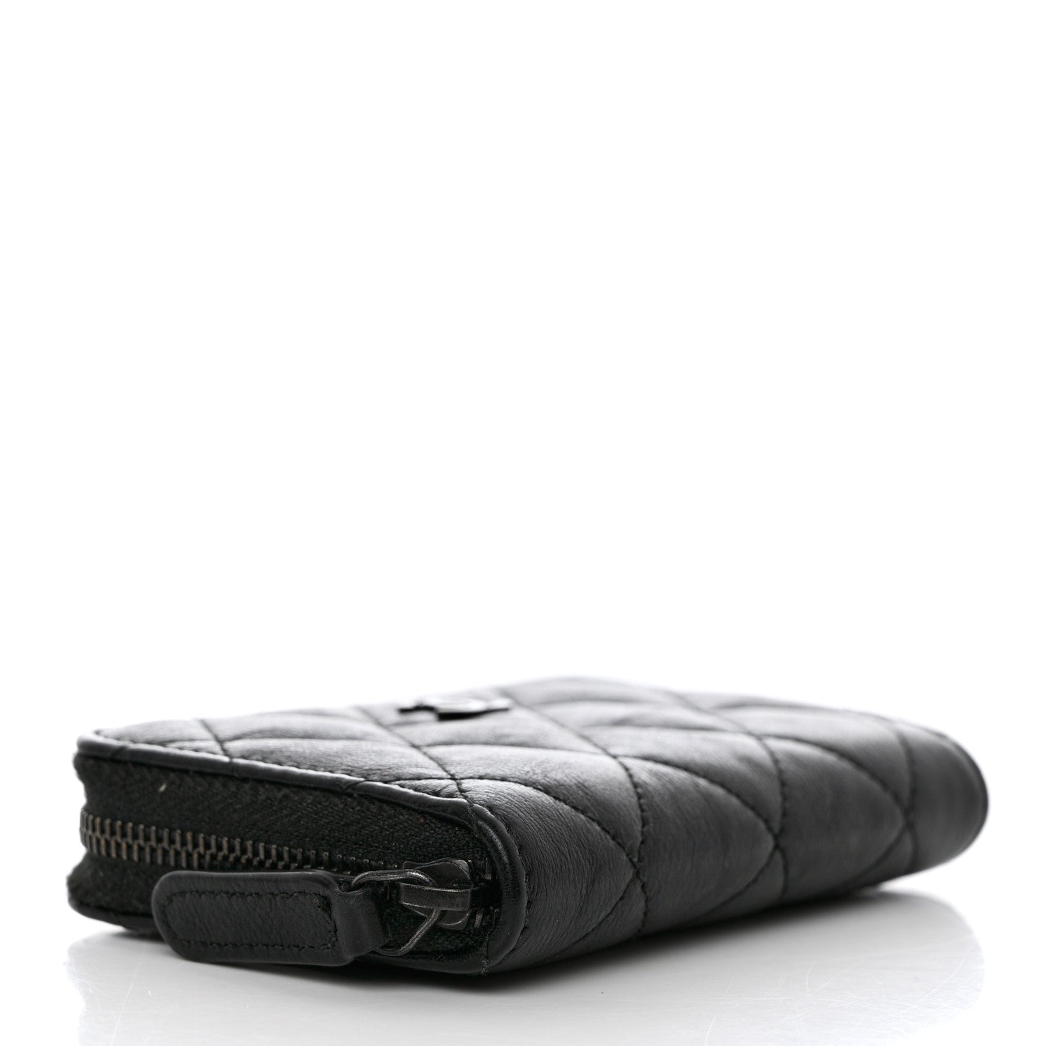 Chanel Calfskin Quilted Zip Coin Purse So Black 4 of 7