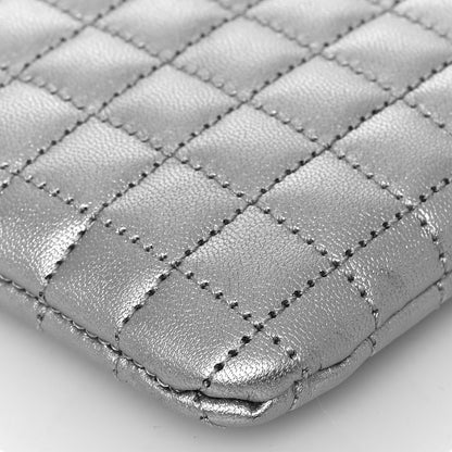 Celine Lambskin Quilted Zip Pouch Grey 9 of 12