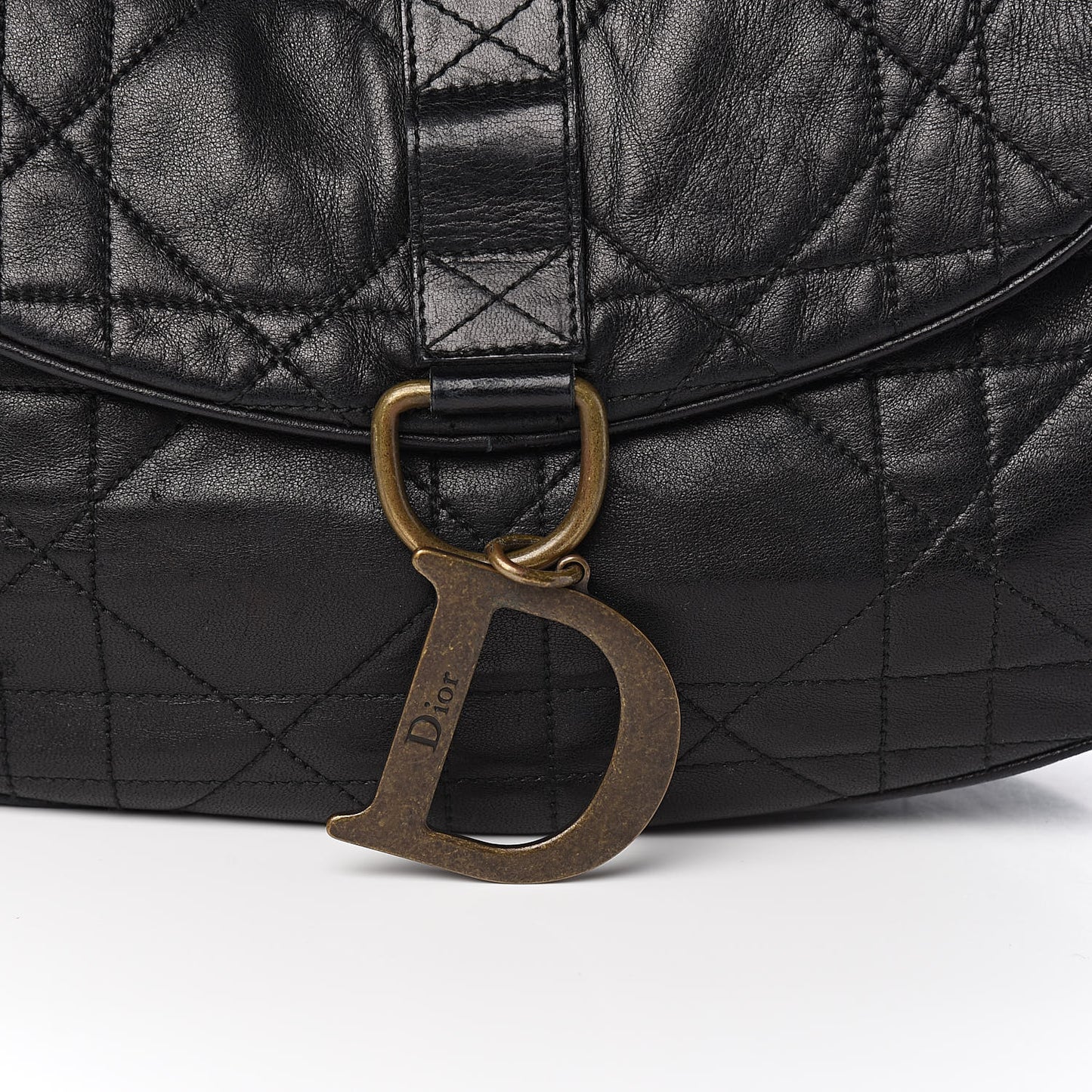 Lambskin Cannage Flap Bag Black