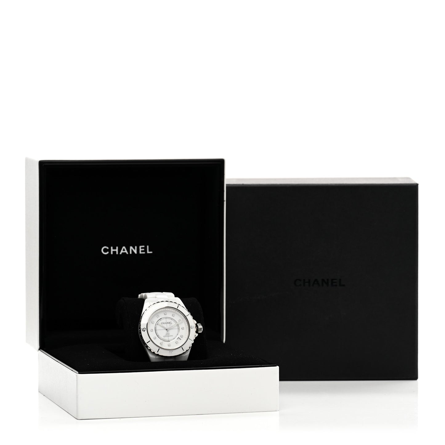 Stainless Steel Ceramic Diamond 38mm J12 Automatic Watch White