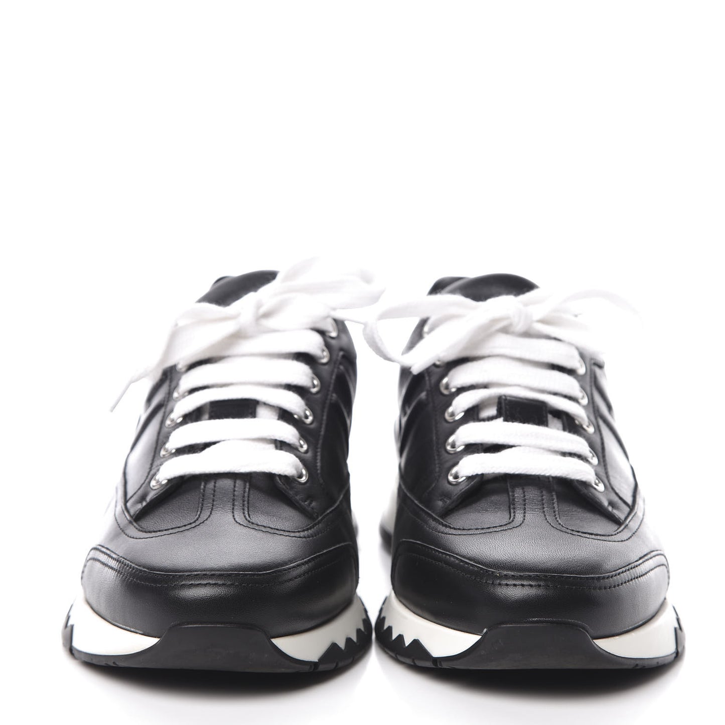 Calfskin Womens Trail Sneakers 39.5 Black