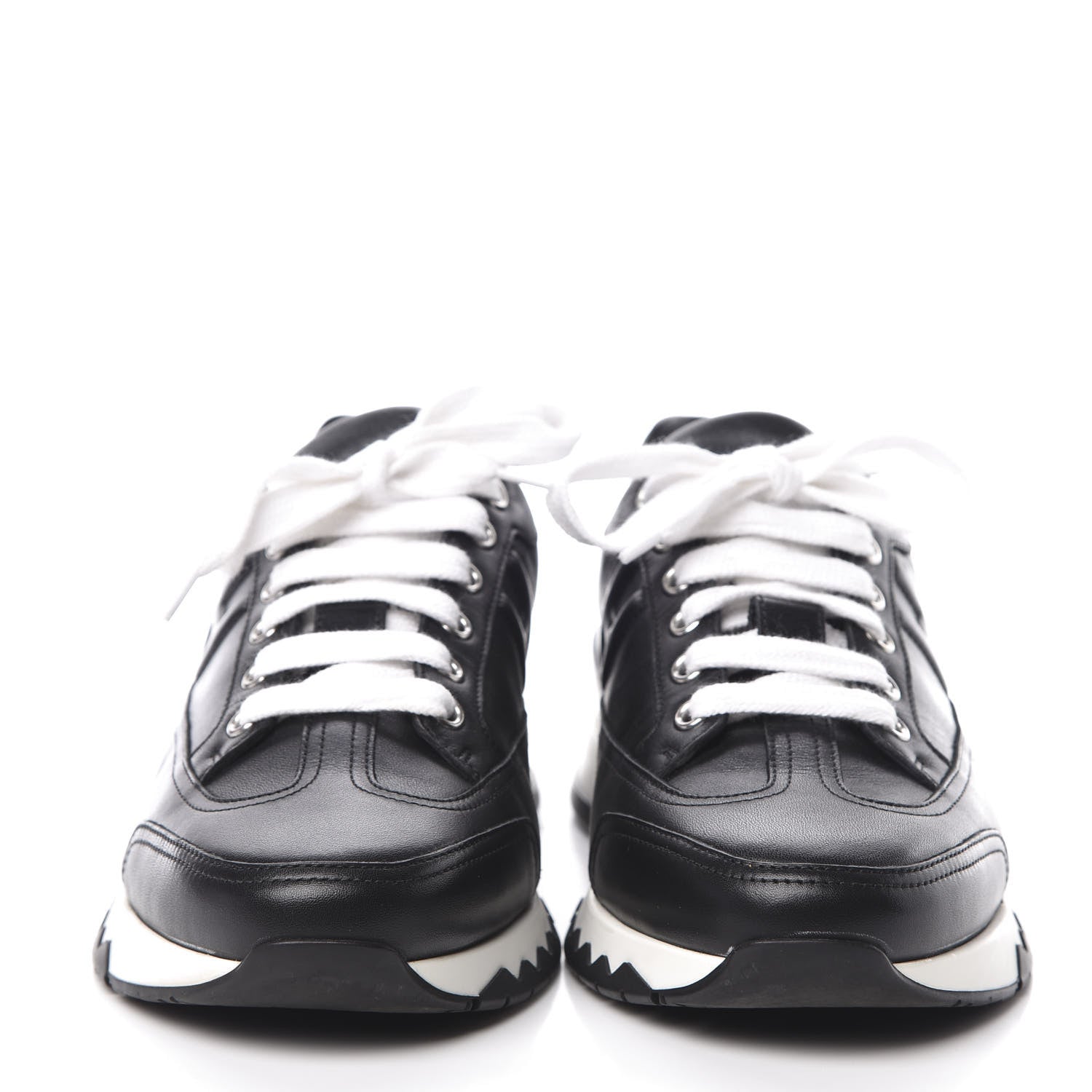 Hermes Calfskin Womens Trail Sneakers 39.5 Black 2 of 8