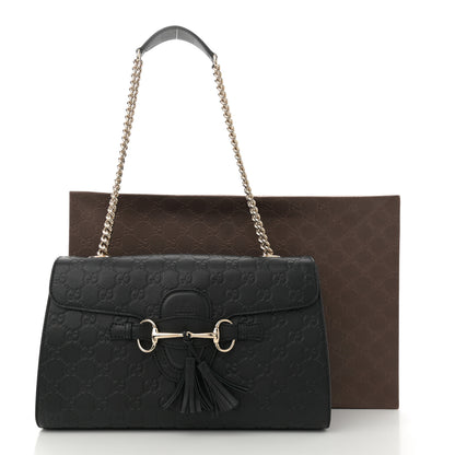 Gucci Guccissima Medium Emily Chain Shoulder Bag Black 11 of 11