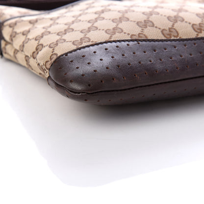 Gucci Monogram Calfskin Perforated Medium Flat Messenger Bag Dark Brown 7 of 11