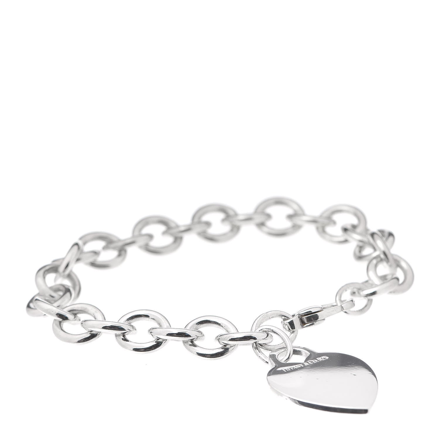 Tiffany Sterling Silver Heart Tag Charm Bracelet 1 of 4