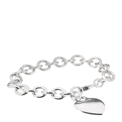 Tiffany Sterling Silver Heart Tag Charm Bracelet 1 of 4