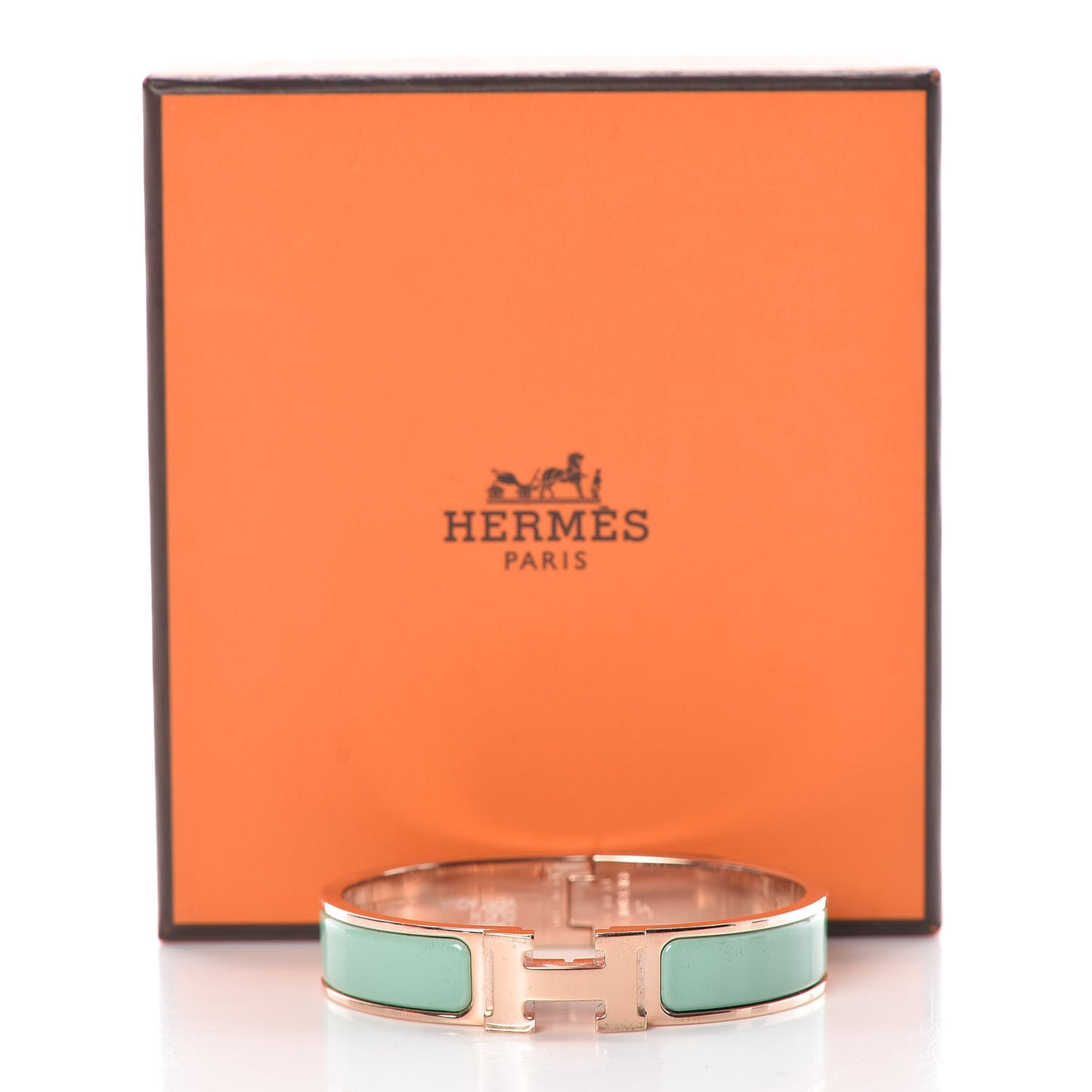 Enamel Narrow Clic Clac H Bracelet PM Vert Aqua