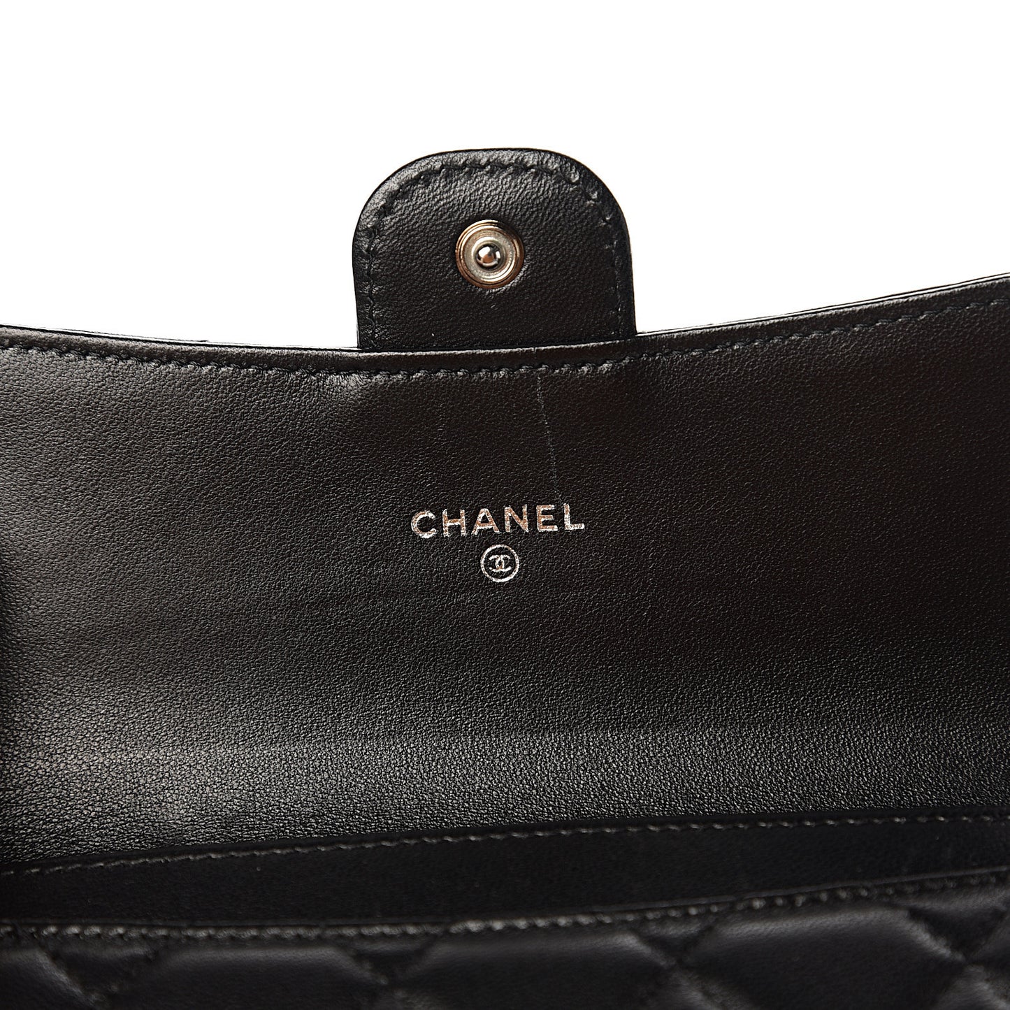 Lambskin Quilted Small Flap Wallet Black