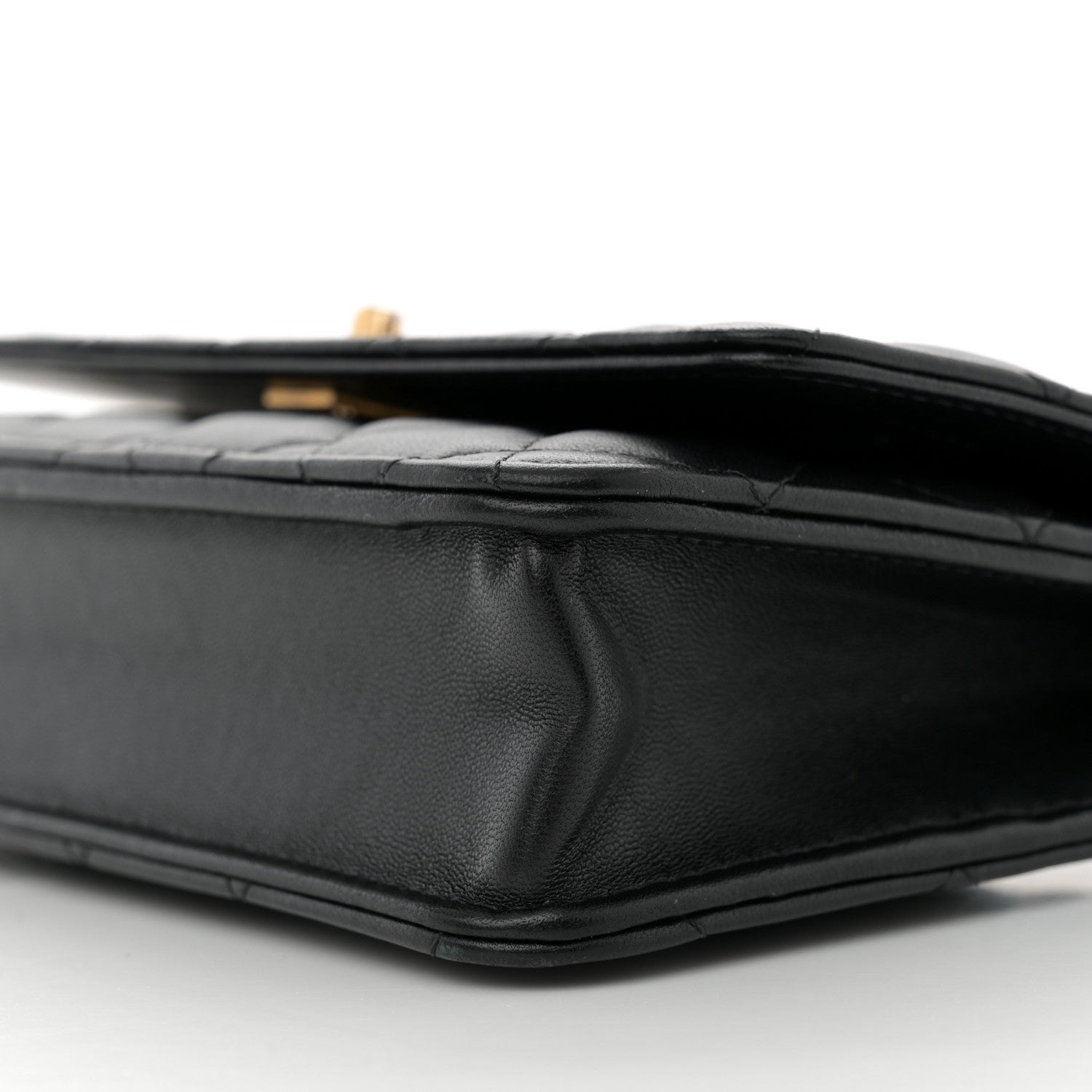 Chanel Lambskin Quilted Sweet Camellia Wallet On Chain WOC Black 10 of 11