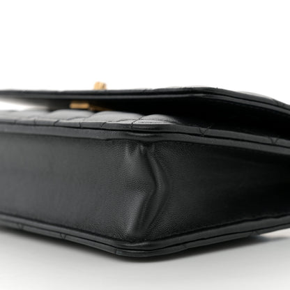 Chanel Lambskin Quilted Sweet Camellia Wallet On Chain WOC Black 10 of 11