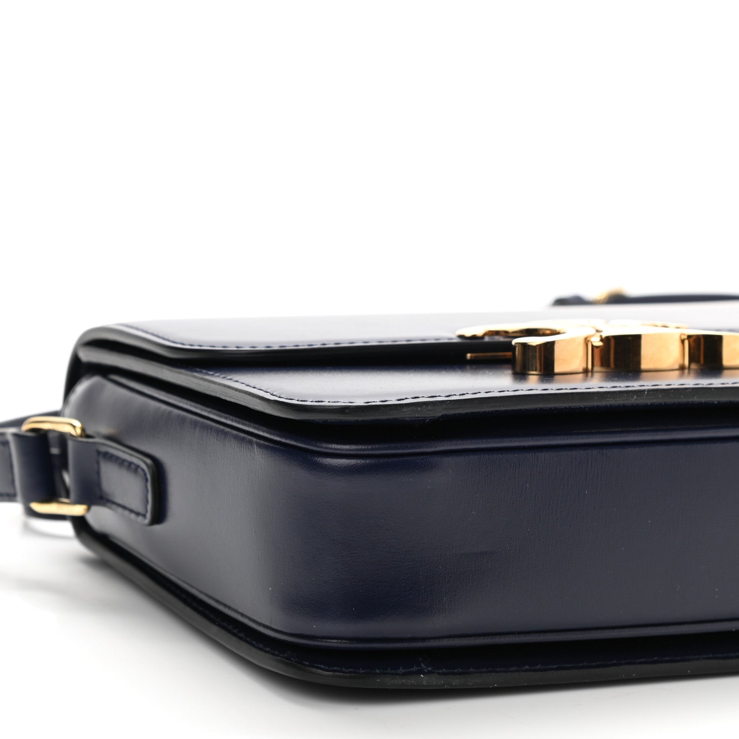 Celine Shiny Calfskin Small Triomphe Dark Blue 9 of 10