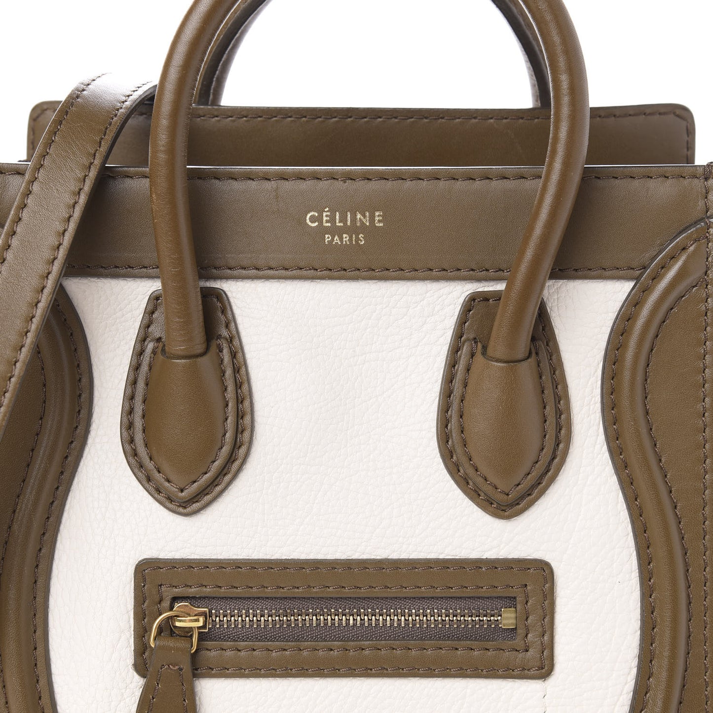 Calfskin Suede Nano Tri-Color Luggage Cream