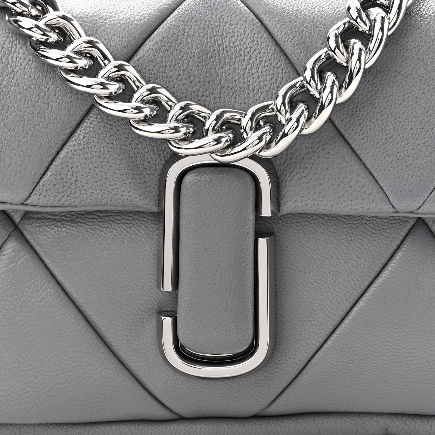 Goatskin Quilted J The Puffy Diamond Shoulder Bag Wolf Grey