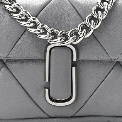 Marc Jacobs Goatskin Quilted J The Puffy Diamond Shoulder Bag Wolf Grey 8 of 10