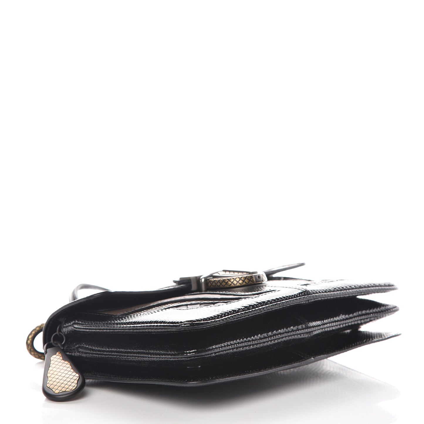 Karung Ostrich Nappa Intrecciato Darling Shoulder Bag Black