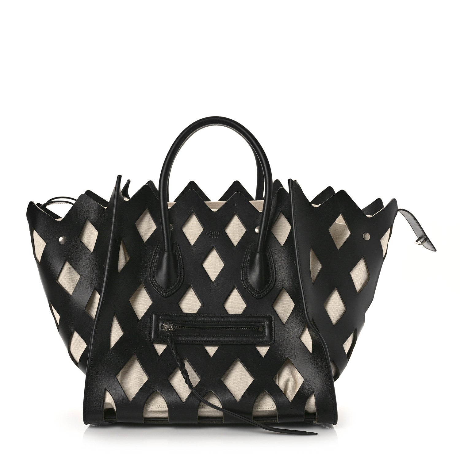 Celine Calfskin Medium Cutout Phantom Luggage Black 1 of 8